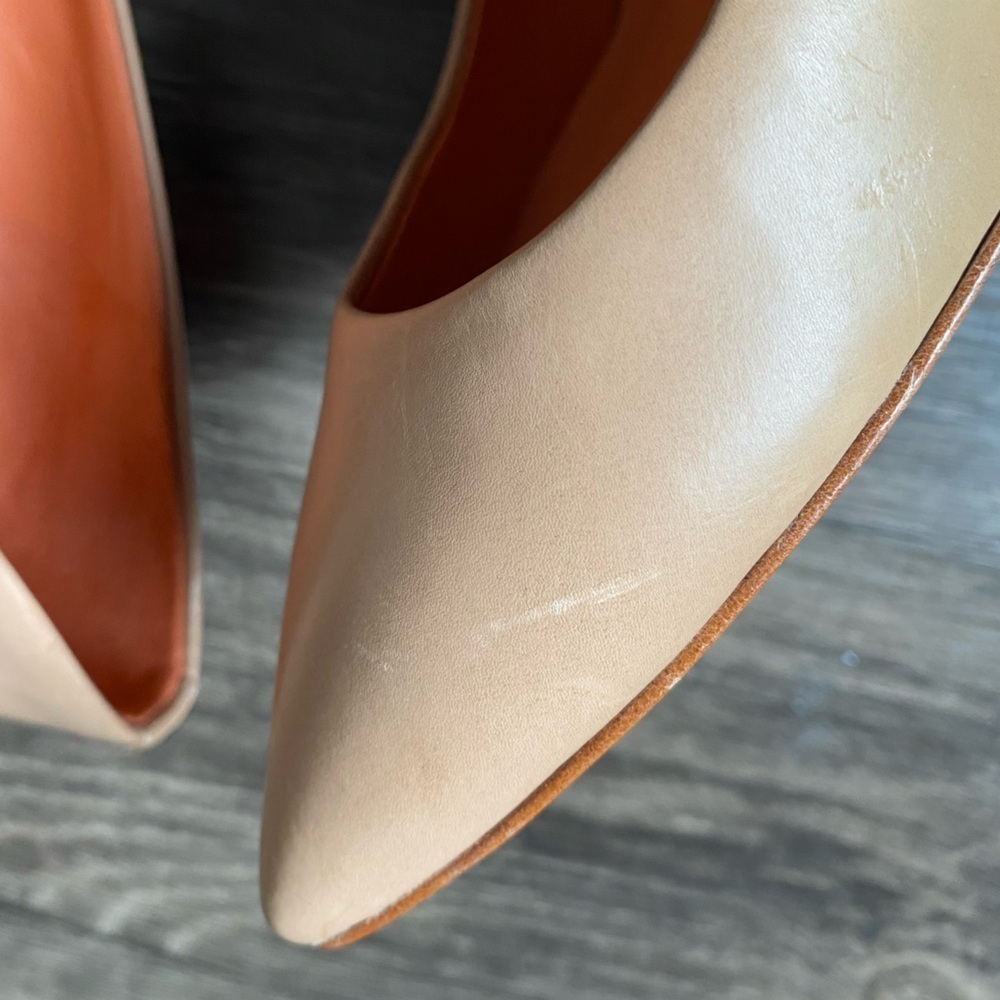 NEW Via Spiga Nude Beige Women’s leather Heels Size 5.5 - Picture 11 of 13